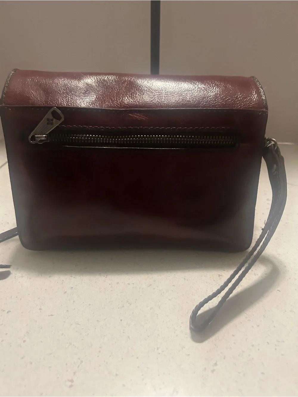 Patricia Nash Crossbody/Wristlet Bag in Dark Burgundy